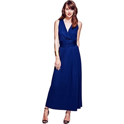 Navy v neck maxi dress in CoolFresh fabric